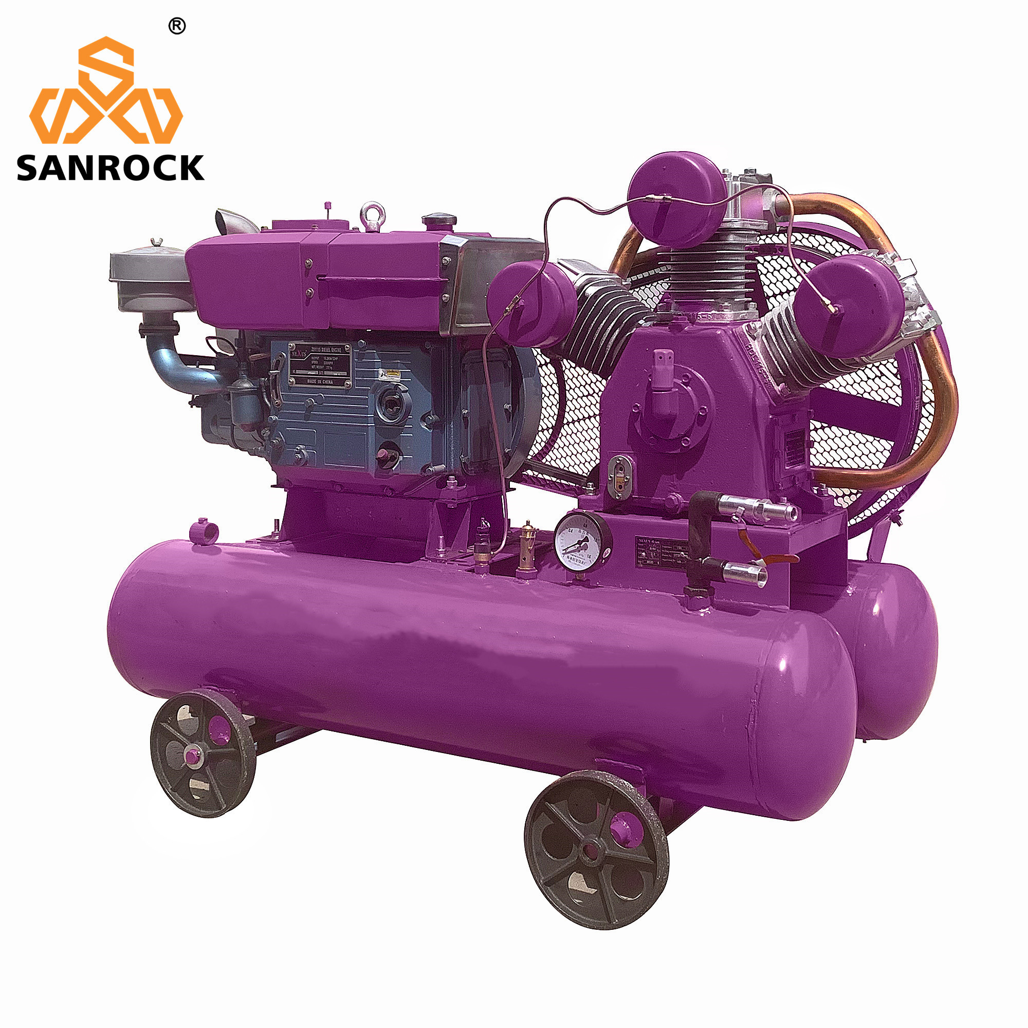 Piston Air Compressor Portable Air Compressor Machine Diesel Industrial Air Compressor