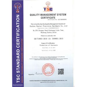 Suzhou Runtai Precision Hardware Co,.Ltd. Certifications