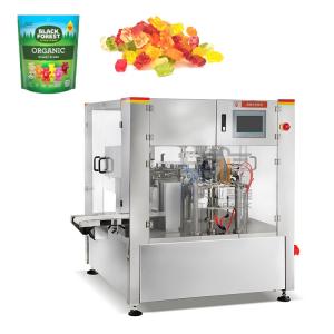 China PLC Premade Pouch Packing Machine Soft Sweets Gummy Bears Sugar Zipper Bag Rotary Doypack Packing Machinery wholesale