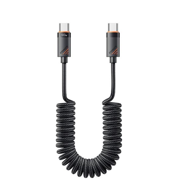 Quality ESSAGER ES-X66 60W 100W Spring Style USB C to USB C Cable USB C PD for sale