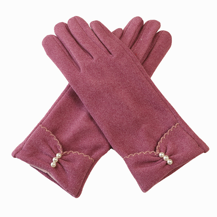 China Ladies Warm Windproof Gloves Elegant Peral Mittens Female Fashion Women wholesale