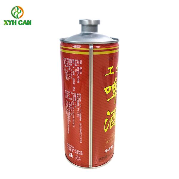 Quality FDA Certificated Metal Storage Tin Can Custom CMYK Printing For 1L Raw Beer for sale
