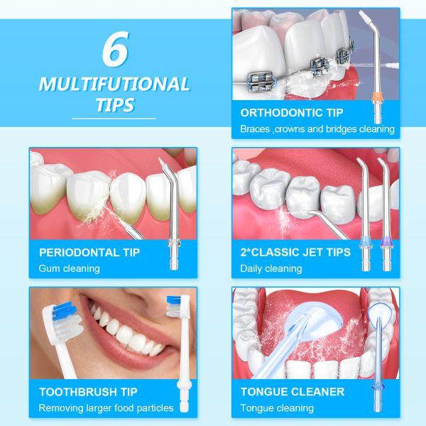 Cordless Water Flosser Rechargeable Portable Oral Irrigator Black