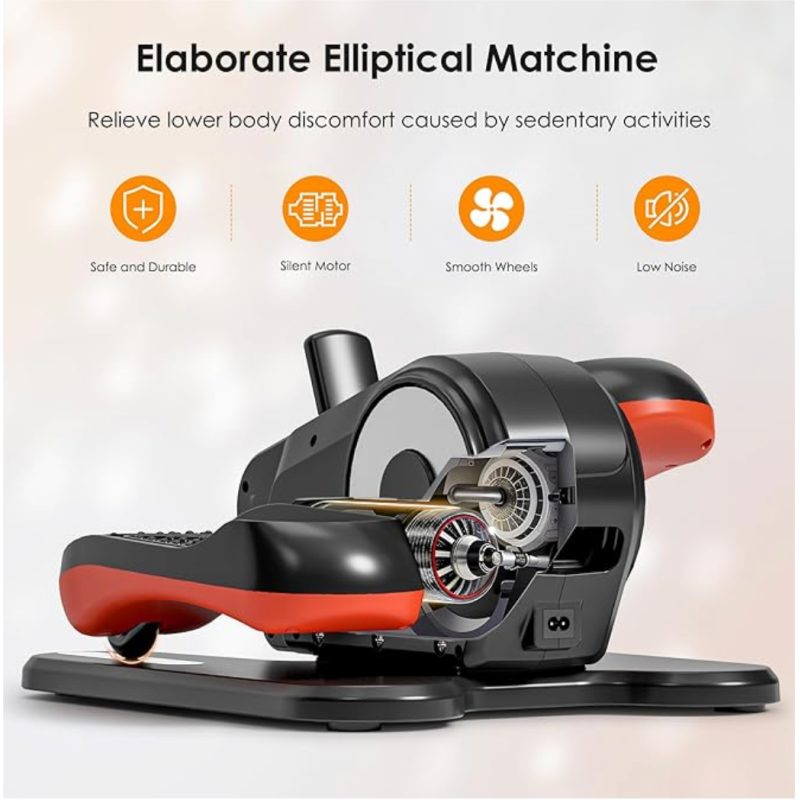 Under Desk Mini Elliptical Trainer |Rehab Pedal Exerciser with Remote