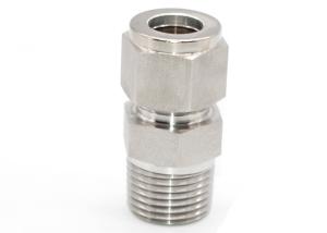 Parallel Thread Ss Compression Fittings , Male Straight Connector Compression Pipe Fittings