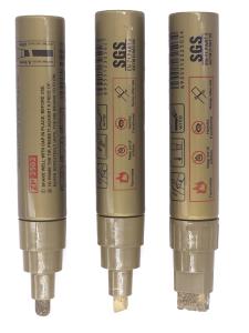 Chisel Tip oil based paint marker pen valve-action multichem ink Gold color marker
