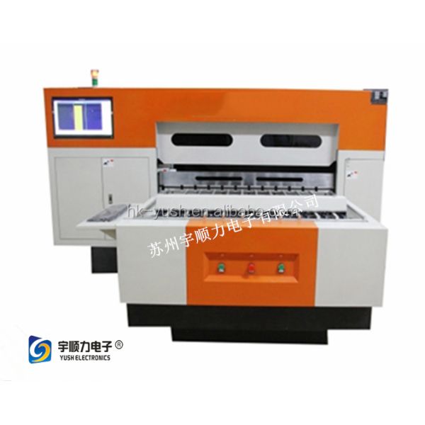 V-CUT machine operation close-up