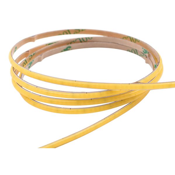 3MM Ultra Thin LED Light Strip COB Dotless High Density Cutting Soldering Under Steps