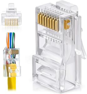 China Male UTP Cat5e Cat6 Toolless RJ45 Connector For LAN Cable on sale