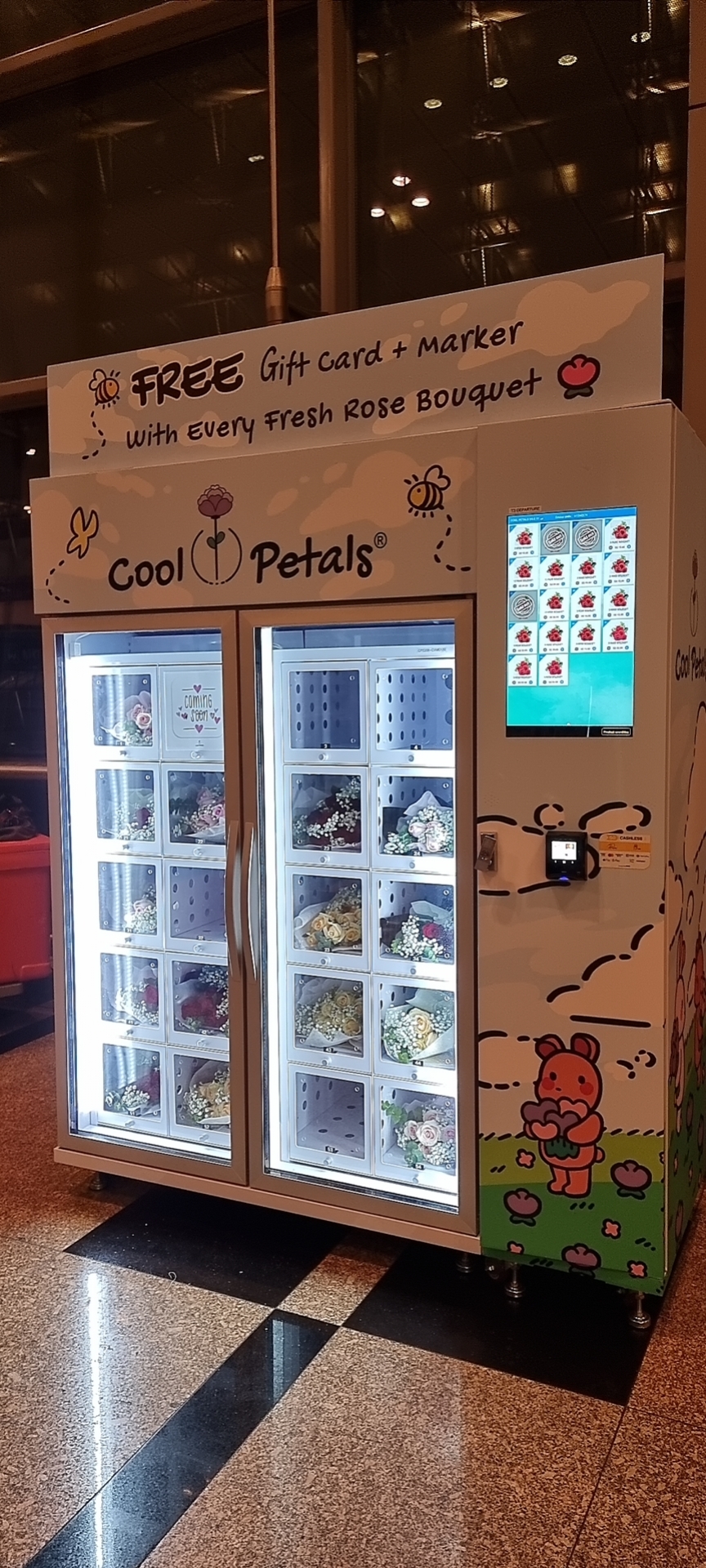 24/7 Self Service Cooling Fresh Bouquet Flower Vending Machine With Nayax Card Reader