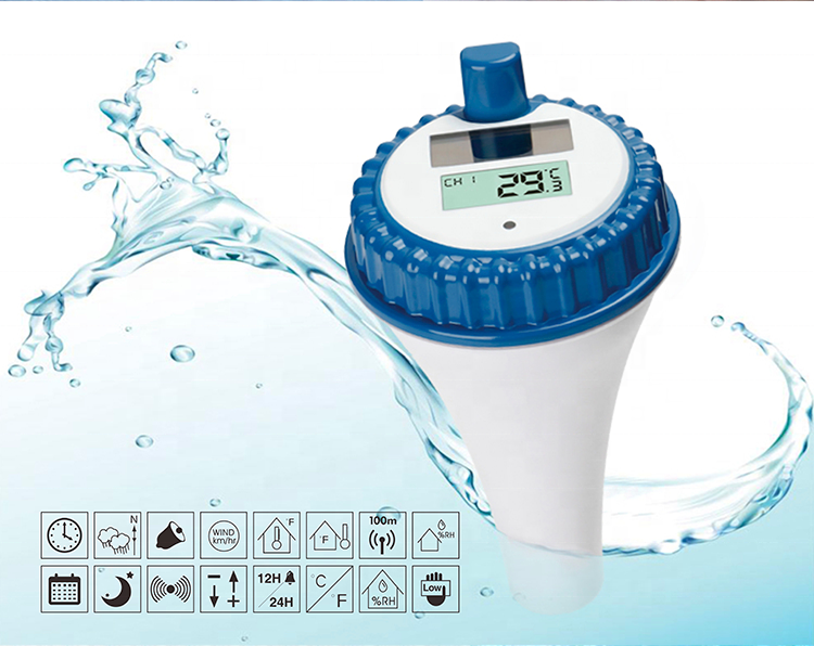 Indoor And Outdoor Solar Energy Digital Thermometer For Swimming Pool Spa Tub Aquarium