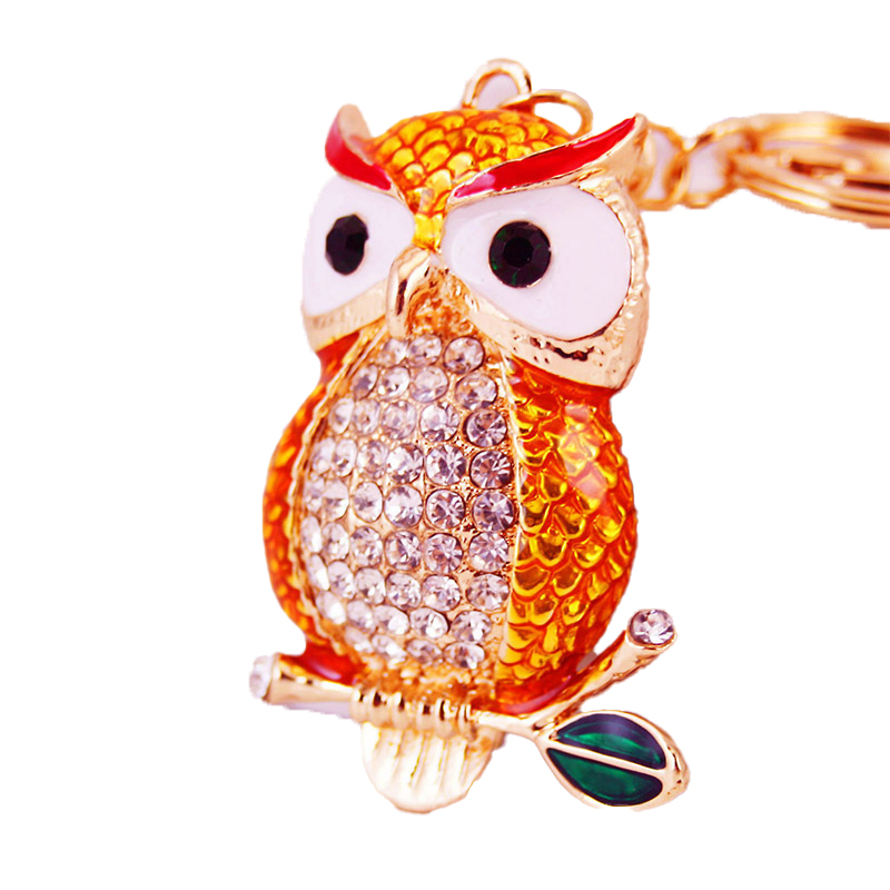 Owl Personalized Bling Wristlet Keychain 50mm Irregular Shaped