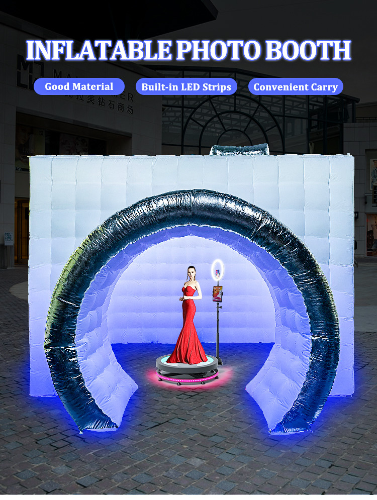 Camera Shape 360 Booth Enclosure Color LED Photo Booth Background Cover