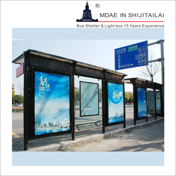 Galvanized 304# SS T8 Tubes 24h Bus Station Shelter