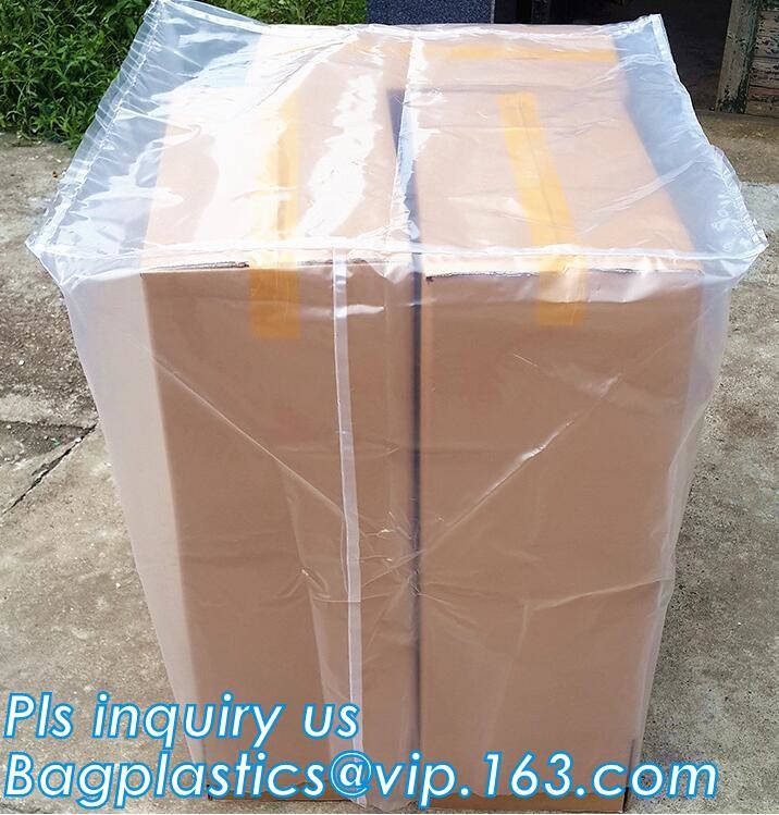 Customized Square Bottom or Side Guesst Plastic Protective Pallet Covers, 4 Mil Dust proof Clear Pallet Covers, BAGPLAST