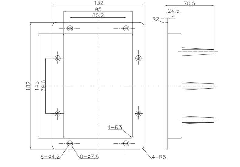 130×180mm Brass Square Junction Box For Professional KTV Loudspeaker