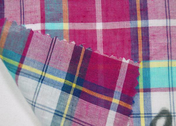 Quality Thin Tulle Cotton Yarn Dyed  Fabric Excellent Color Fastness With Grid Pattern for sale