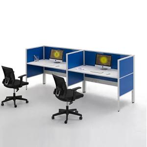 China Aluminium Frame Modern Call Center Cubicles Customized Dual Workstation Desk wholesale