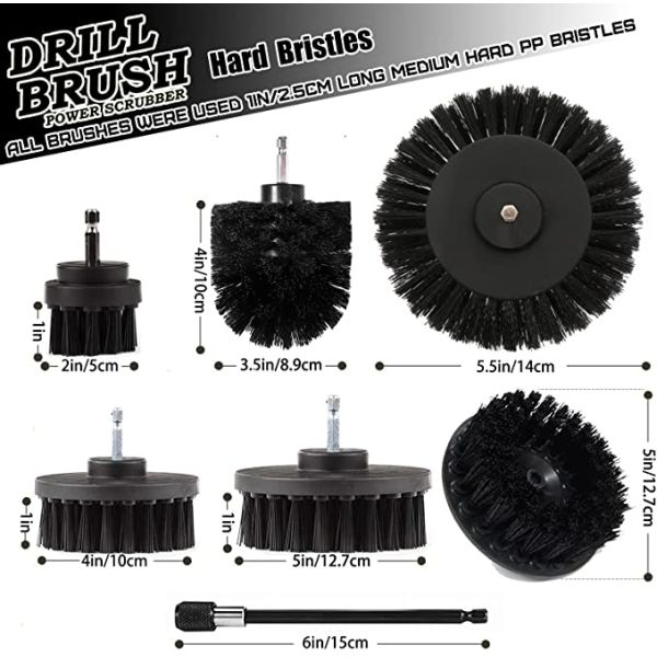 PP 2inch Drill Brush Attachment Set 8Pcs For Cleaning