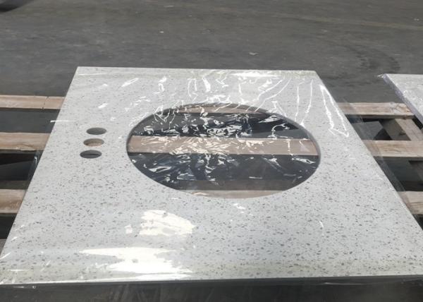 Quality Meduim Grain Solid Surface Quartz Countertops , Commecial Quartz Composite Countertops for sale