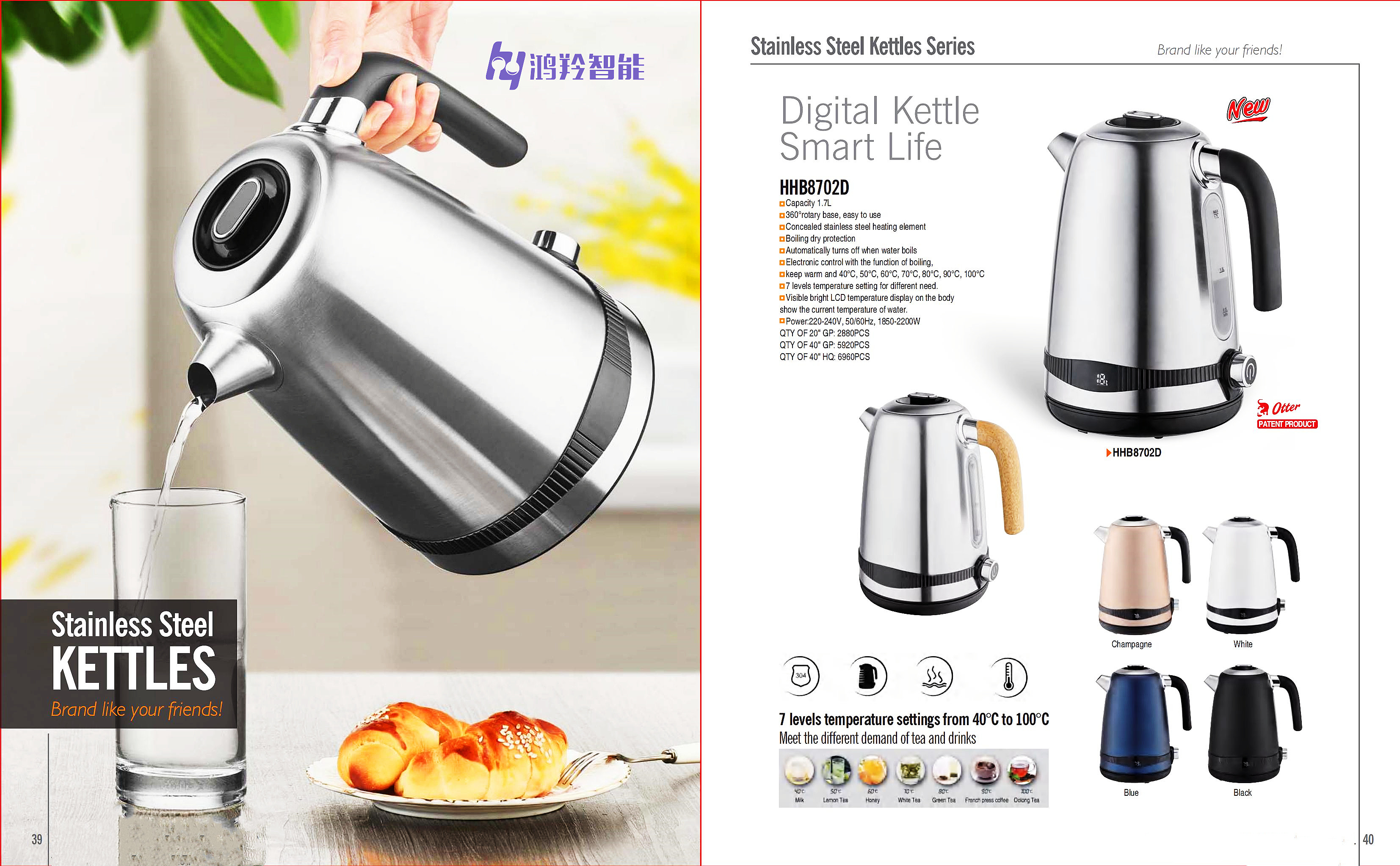 Electric Kettle with Automatic Shut-Off and Boil-Dry Protection