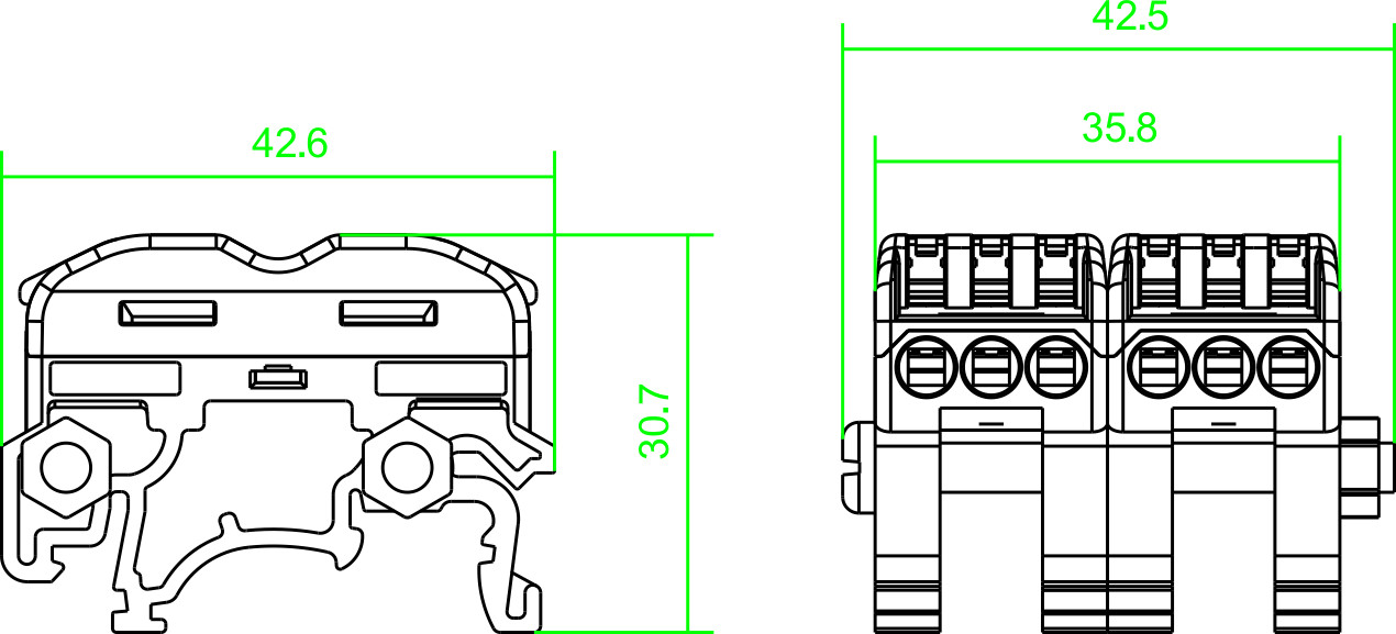 Guide Rail Plug In 32A Quick Terminal Block Wire Connector