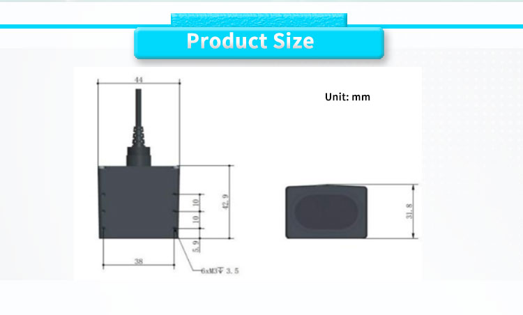 High- UNIVO UBJG-02Y 0.1-180m Lidar Position Sensor for Accurate Distance Measurement