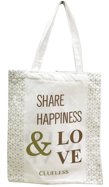 Custom silk screen printed Cotton material handle style blank natural cotton canvas bag without logo bagplastics bagease