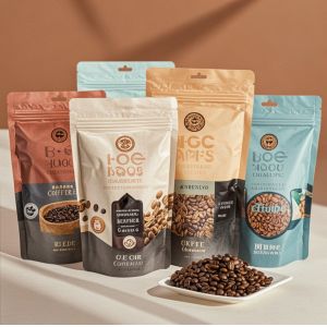 China Custom Printed Coffee Bag with Zipper Packing Stand up Bag Coffee Bean Packaging with Logo wholesale