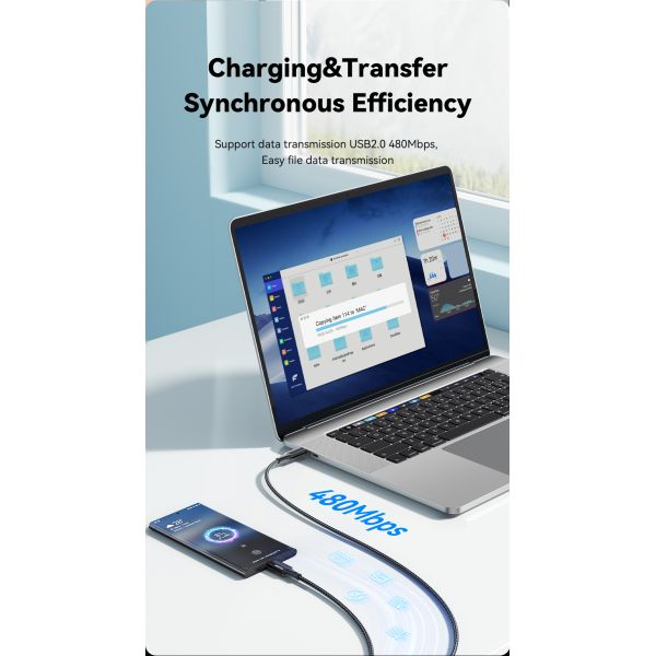 ESSAGER ES-X45 USB C to C Fast Charging Cable PD 100W 5A 1m 2m 3m