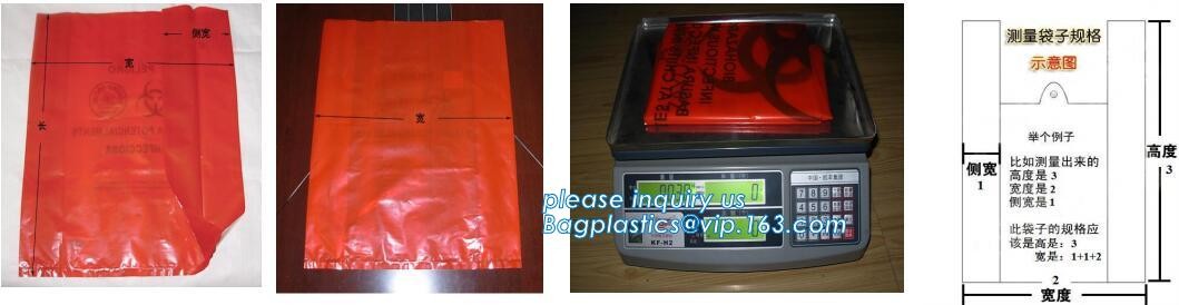 LDPE biohazard waste bin bags disposable medical autoclave bags, biohazard specimen bag plastic adhesive flat bag, bagea