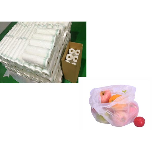 PLA 50mic Biodegradable And Compostable Bags With T Shirt Handle