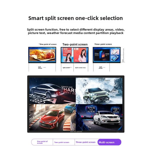 High Brightness Waterproof Lightning-Proof Outdoor Wall-Mounted Advertising Machine Sunscreen LCD Display for Outdoor Ads