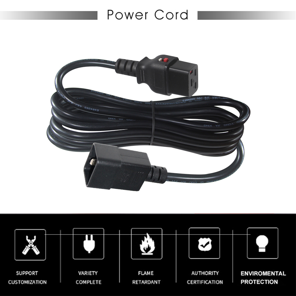 PVC Jacket 3Pin Plug C19 C20 Electric Power Cord Power Supply Extension Cable