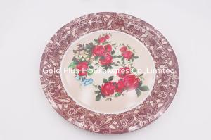 China Chromatic 0.059cbm 50cm Food Serving Tray Flower Decal Printed wholesale