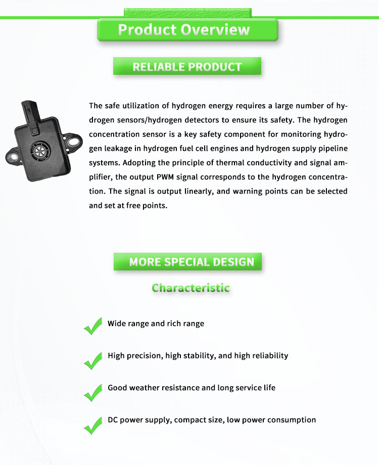 UNIVO Hydrogen Sensor for Concentration Detection in Fuel Vehicles High Sensitivity