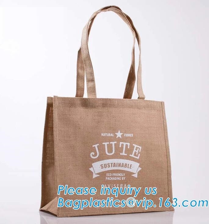 JUTE STORAGE BASKET WITH COTTON ROPE HANDLES,Burlap fabric jute toy storage basket for home storage organization bagease
