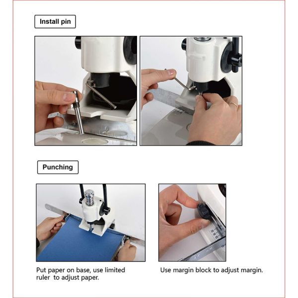 Single Round Hole 8mm 300 Sheets Automatic Paper Punching Machine For Notebook