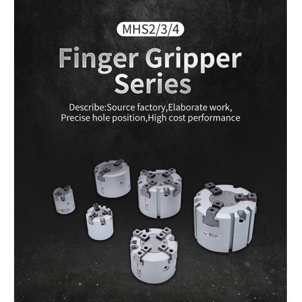 Round Objects Pneumatic Cylinder Gripper 4 Jaw Easy Maintenance