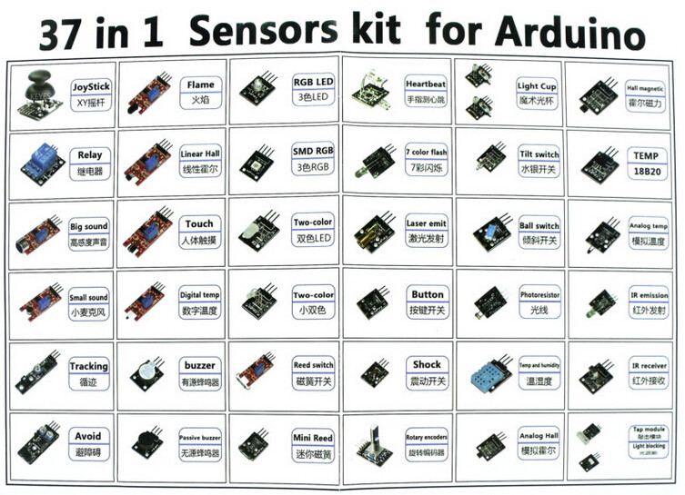 DIY Electronic Sensor Kit 37 in 1 Sensor Module Starter Kit for Ardu