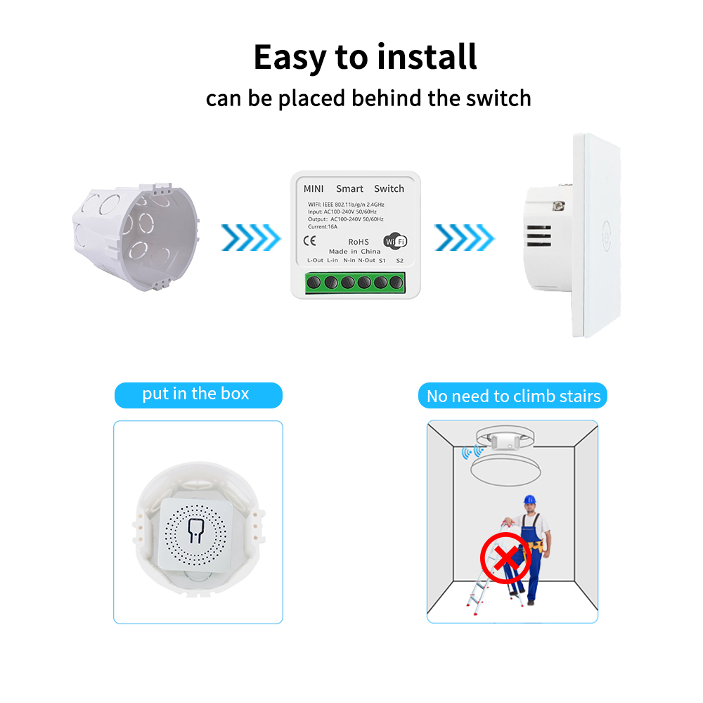 Tuya Alexa Timer Smart Switch 10A Relay Module Work Remote Smart Switch support google Alexa voice control easy install