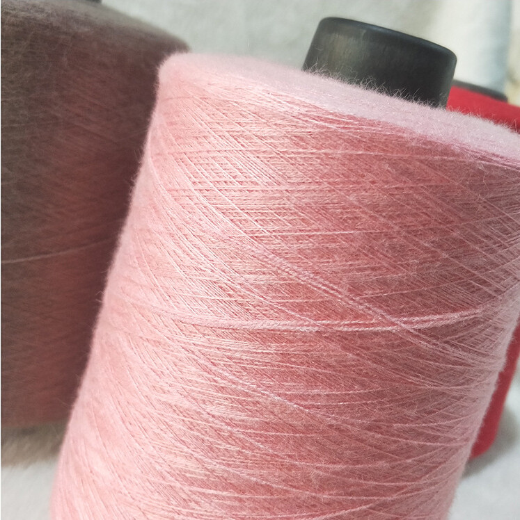 2 48NM PBT Blended Soft Core Spun Yarn Angora Hairy Like Viscose Nylon 120 Colors