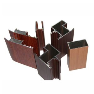 6063 T5 Heat Transfer Wood Grain Aluminum Profiles