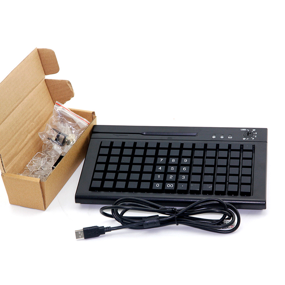 78 Keys Cherry MX Membrane POS Programmable Keyboard With Swipe Card Reader
