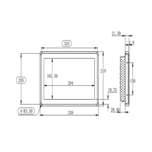 13.3 inch Intelligent Network Embedded Multimedia Promotion Panel Mount Computer Monitor