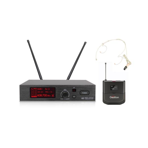 Quality 19" 1/2U UHF Headset Wireless Microphone System 510-937MHz UHF Transmitter And Receiver for sale