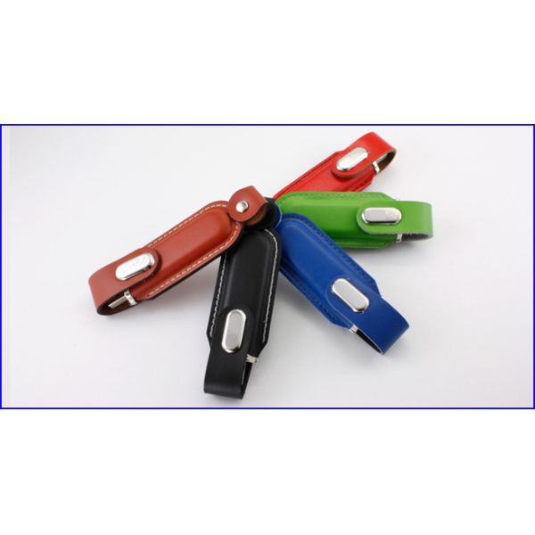Leather Ring Design 16GB USB Thumb Drive Big Buckle Cap Cover
