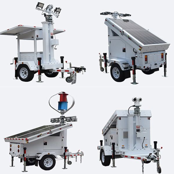 Towable Light Tower Generator Light Tower Height 5 Sections 7M Mobile Solar Light Tower Rental