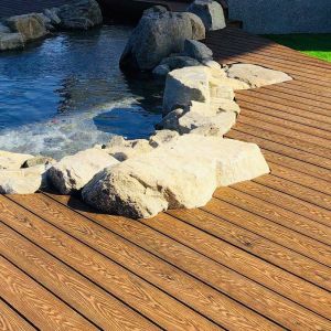 China Patios 3D Composite Decking Commercial WPC Hollow Decking Profile wholesale