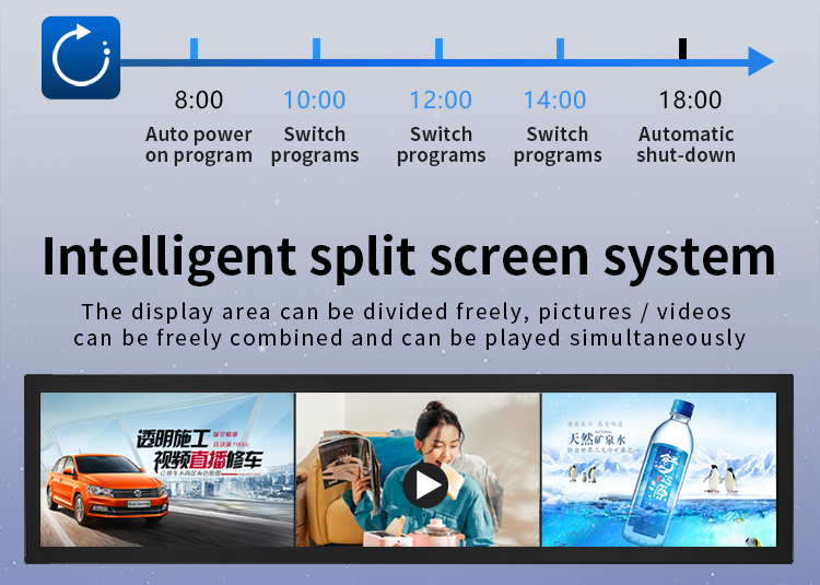 NTSC 800nits Digital Poster Led Shelf PAL Stretched Bar Lcd Panel